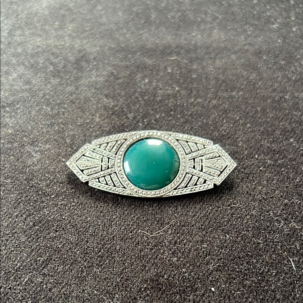 Art Deco Sterling and Diamanté brooch